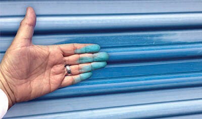 oxidized or chalking paint